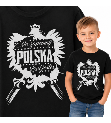 koszulka dziecięca Patriotyczna NIE ZAPOMNIJ SKĄD JESTEŚ